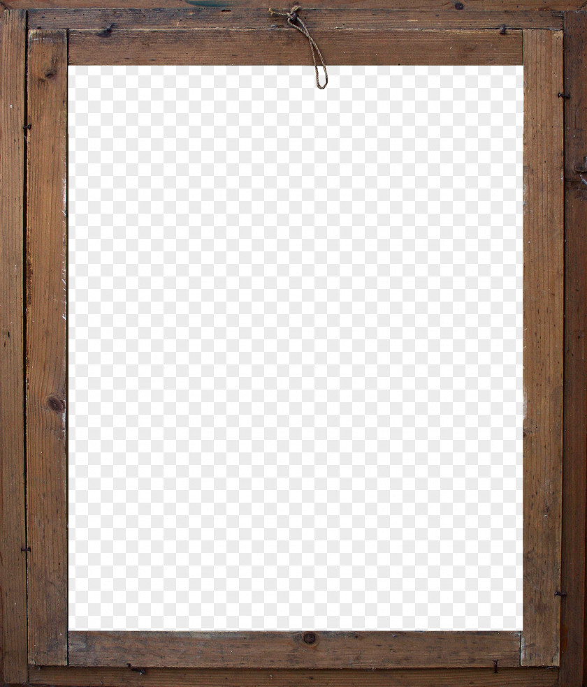 Vintage Brown Wooden Frame Window Wood Stain Picture Square PNG