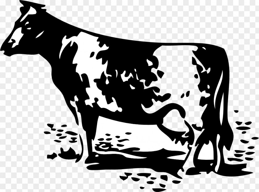 Dairy Cow Outline Simple Beef Cattle Livestock Farm Clip Art PNG
