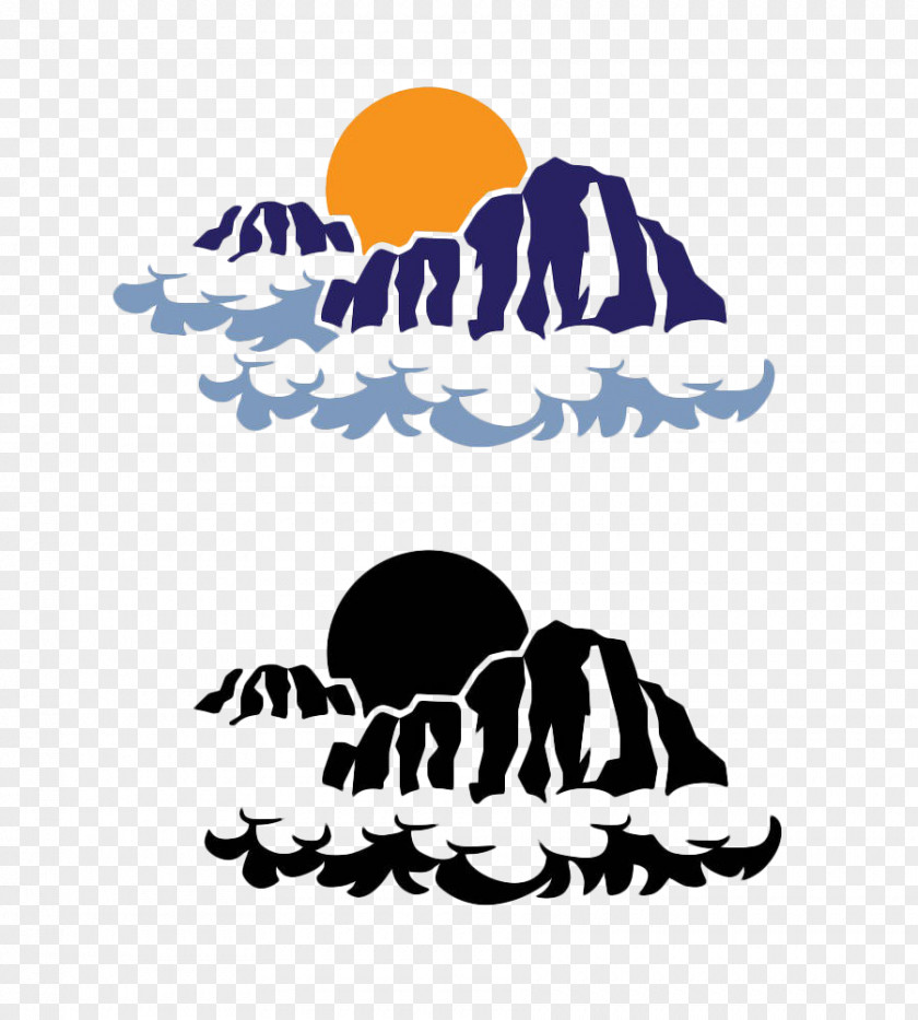 Hand Painted Clouds In The Floating Mountains PNG