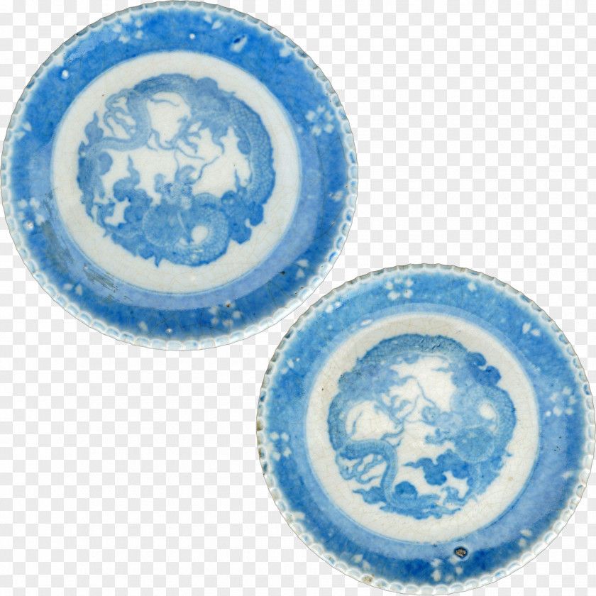 Plate Underglaze Blue And White Pottery Ceramic Glaze Porcelain PNG