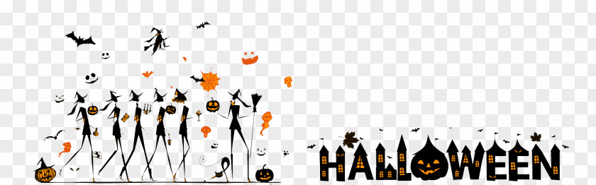 Halloween Elegant Woman Silhouette Poster Banner PNG