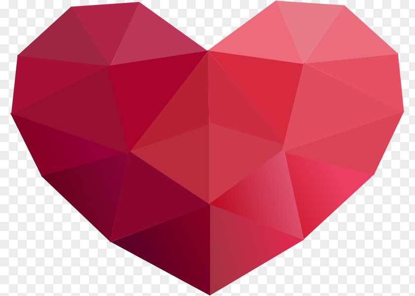 Low Poly Heart Clip Art PNG