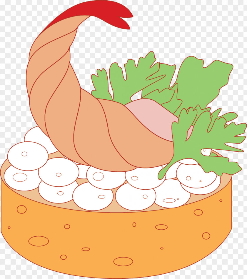 Shrimp And Green Vegetables Clip Art PNG