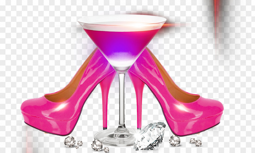 Diamond Cocktail Heels Red Wine High-heeled Footwear Kitten Heel PNG