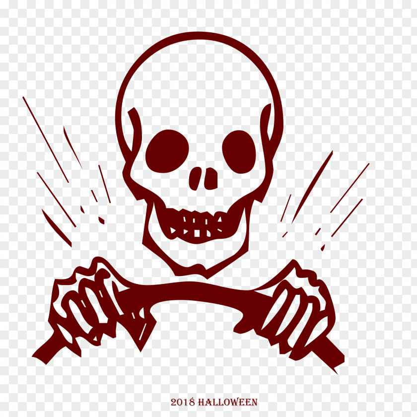 Halloween 2018 Driving Skeleton Head . PNG