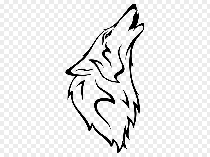 Silhouette Gray Wolf Coyote Drawing PNG