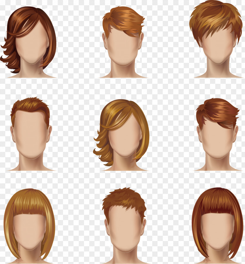 Vector Characters Gold Hair Template Face Female PNG