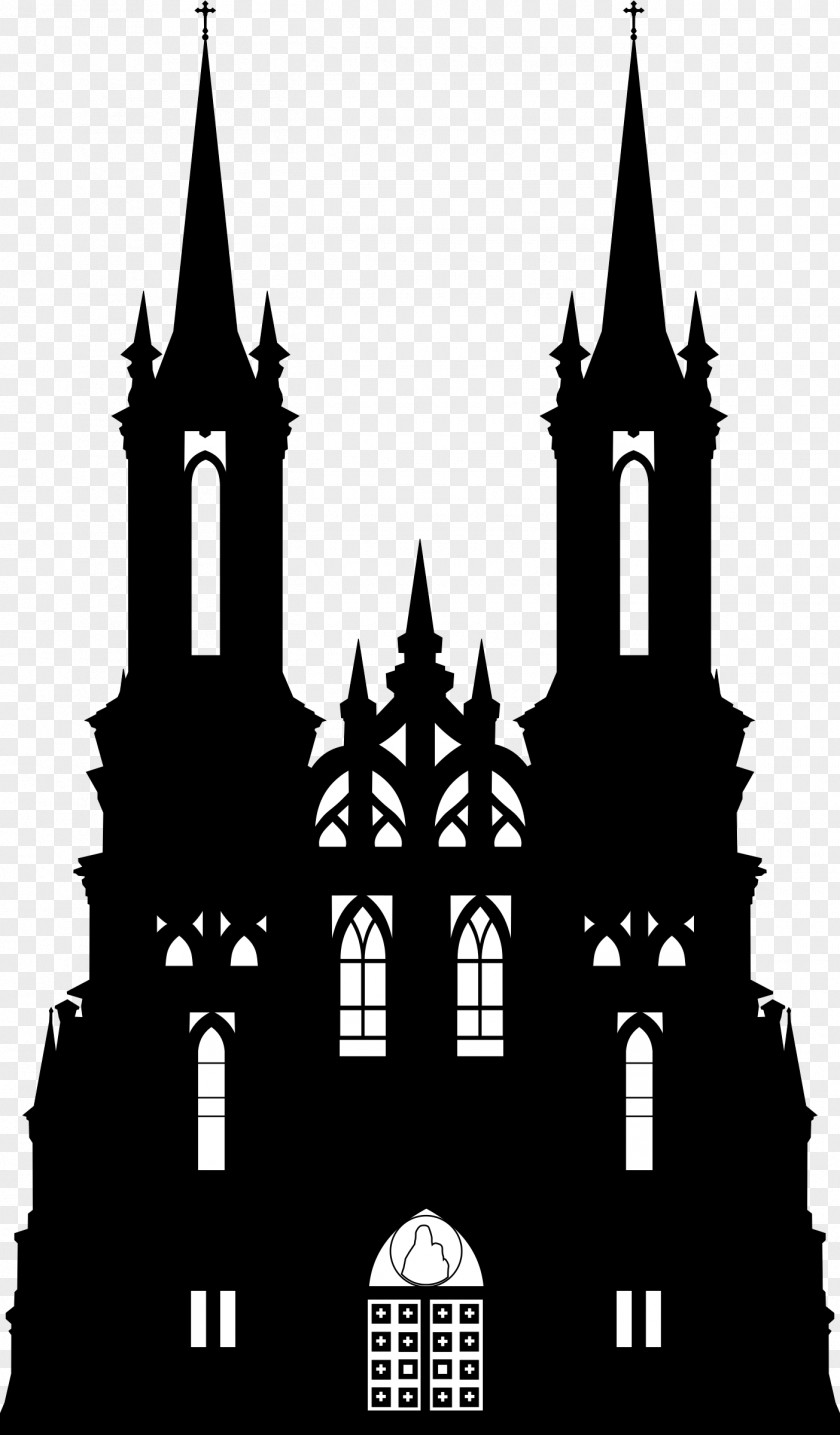 Catholic Silhouette Gothic Architecture Castle Clip Art PNG