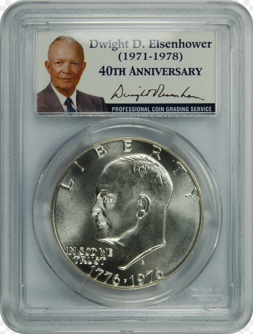 Coin Dwight D. Eisenhower Silver PNG