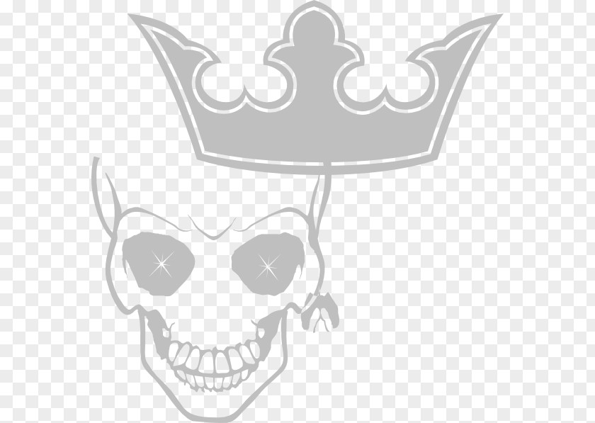 King Skull Paper Decal Label Clip Art PNG