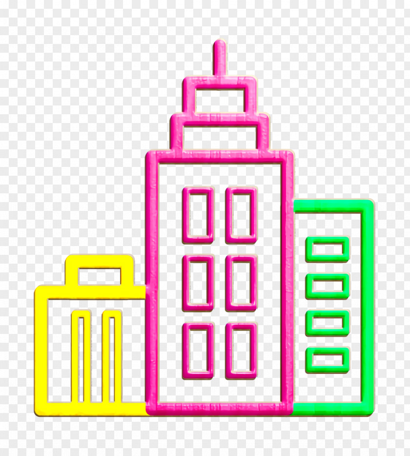 Magenta Pink Business Center Icon City Home PNG