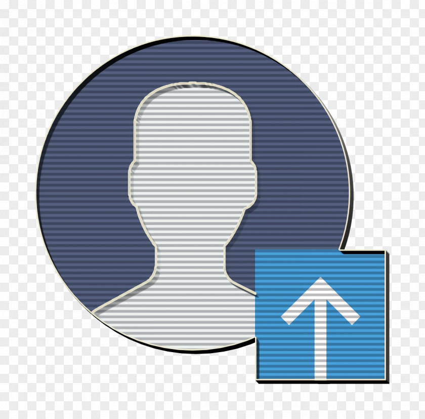 Electric Blue Head User Icon Interaction Assets PNG