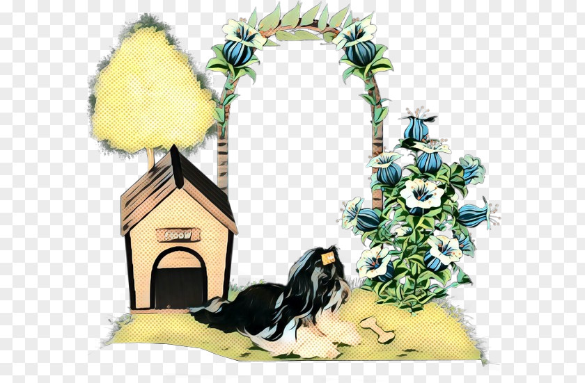 Japanese Chin Plants Floral Retro PNG