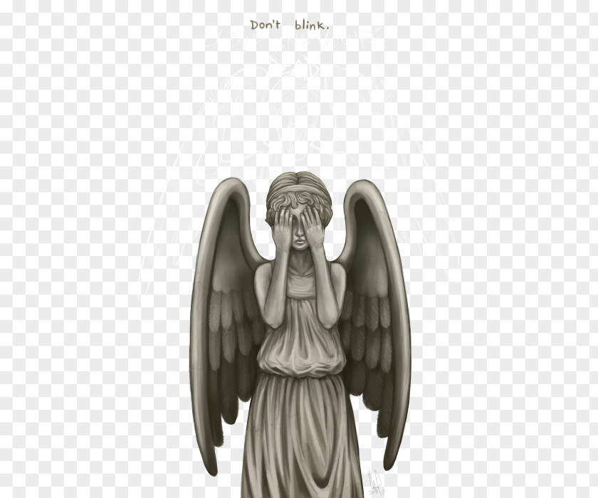 Weeping First Doctor Angel Blink Statue PNG