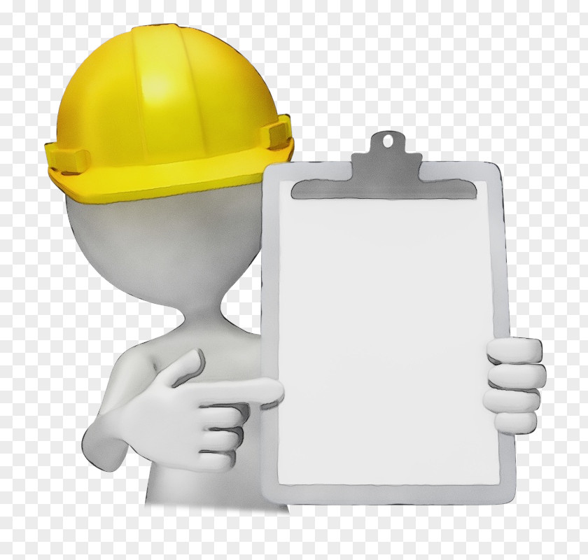 Construction Worker Headgear Watercolor Background PNG