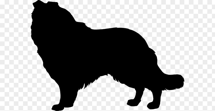 Dog Silhoutte Whiskers Rough Collie Border Breed Clip Art PNG