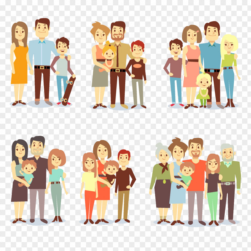 Family Cartoon Clip Buckle Free HD Stock Illustration PNG