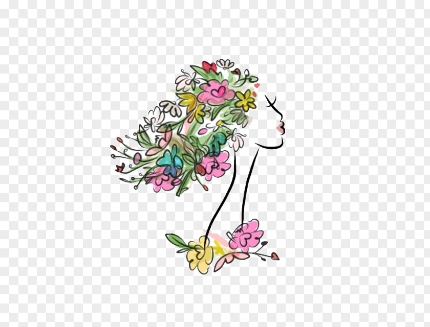 Flower Hair Drawing Royalty-free Illustration PNG