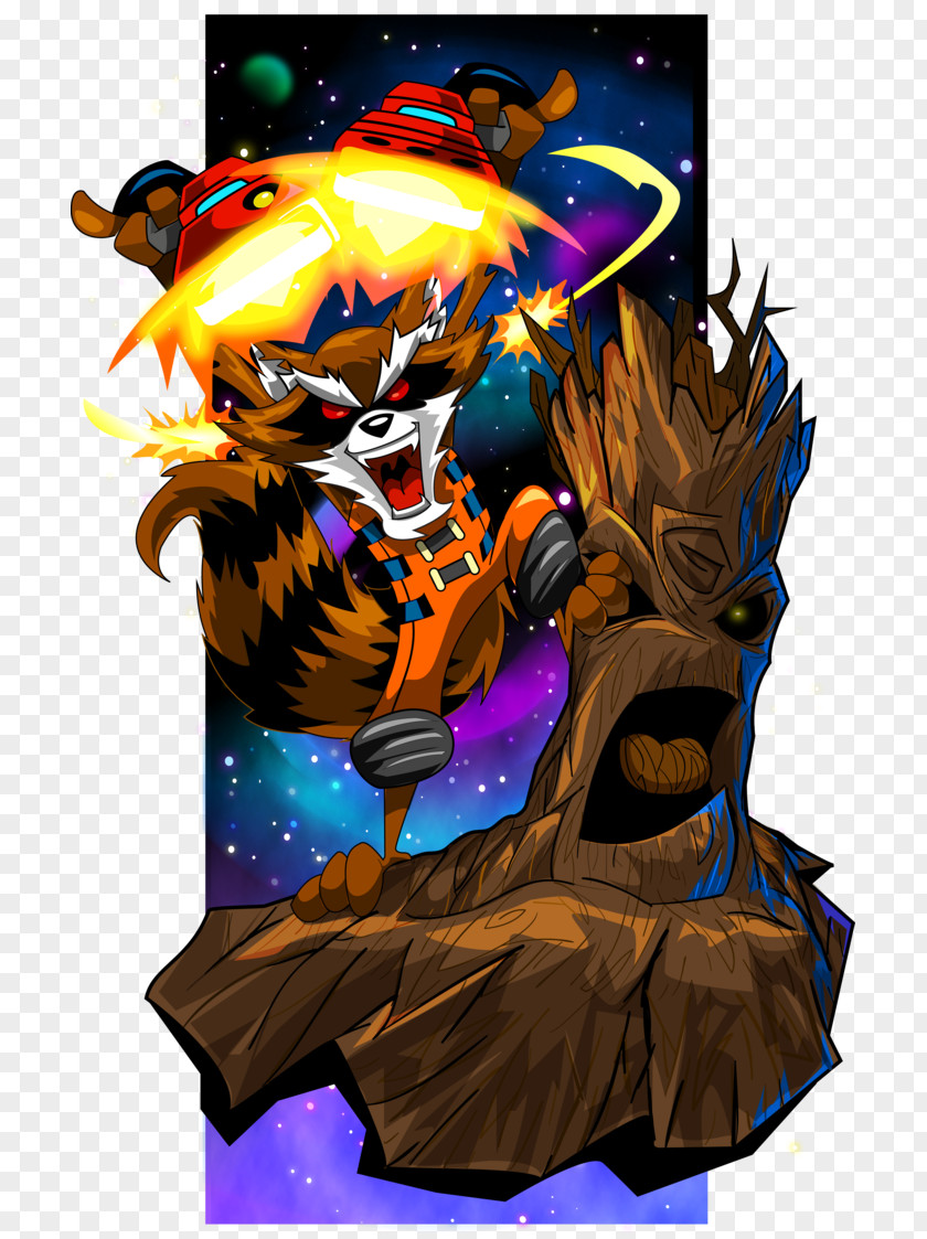 Rocket Raccoon Groot Gamora Drax The Destroyer Nebula PNG
