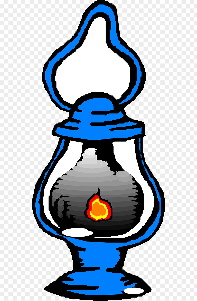 Blue Kerosene Lamp Lantern Oil Electric Light Clip Art PNG
