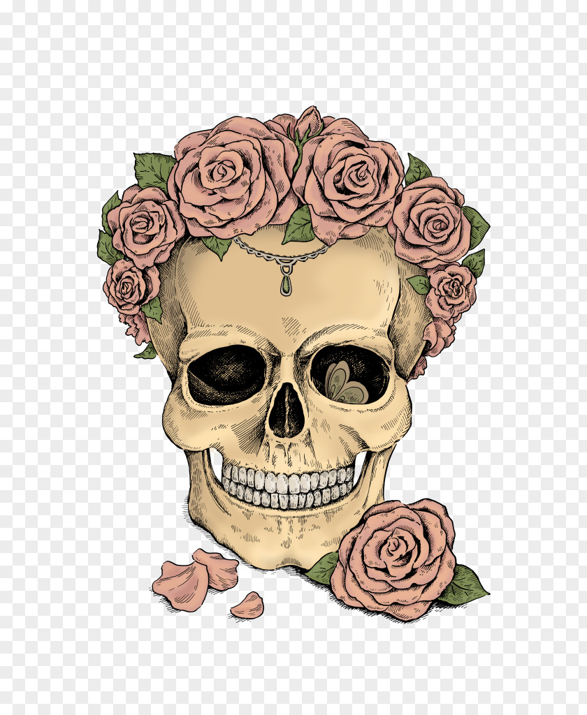 Skull Floral Design Illustration Drawing Stock Photography PNG