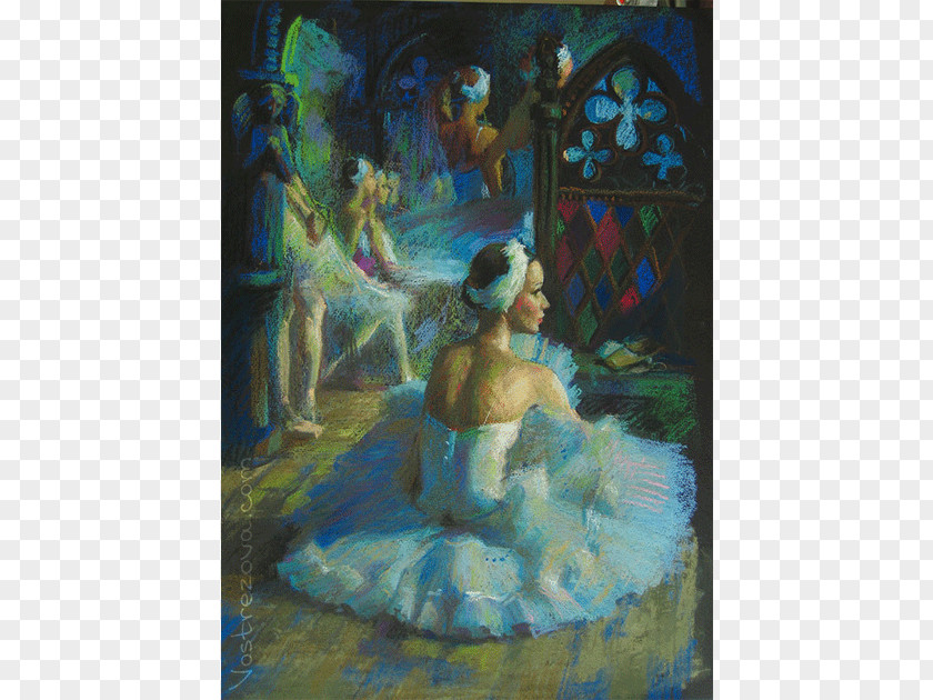 Swan Lake Painting Modern Art Architecture Legendary Creature PNG