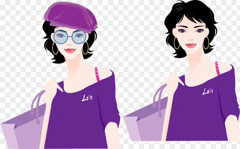 Woman Shopping Vector Elements Adobe Illustrator Illustration PNG