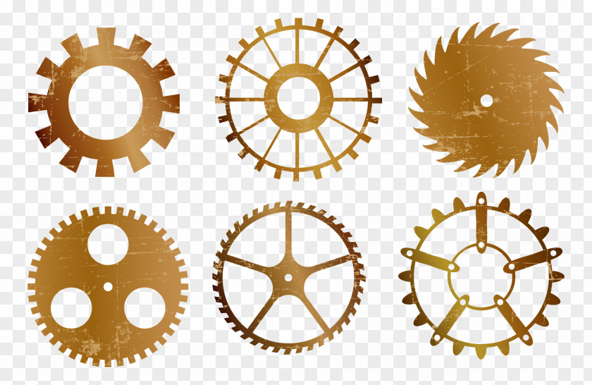 Gold Gears Clip Art Steampunk Gear Vector Graphics PNG