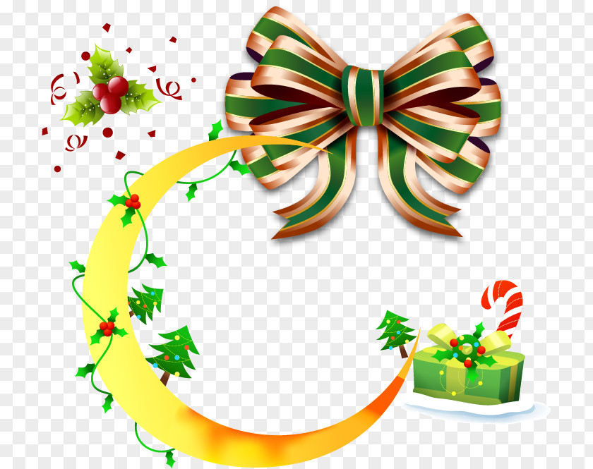 Moon Christmas Gift Bow Santa Claus Shoelace Knot Clip Art PNG