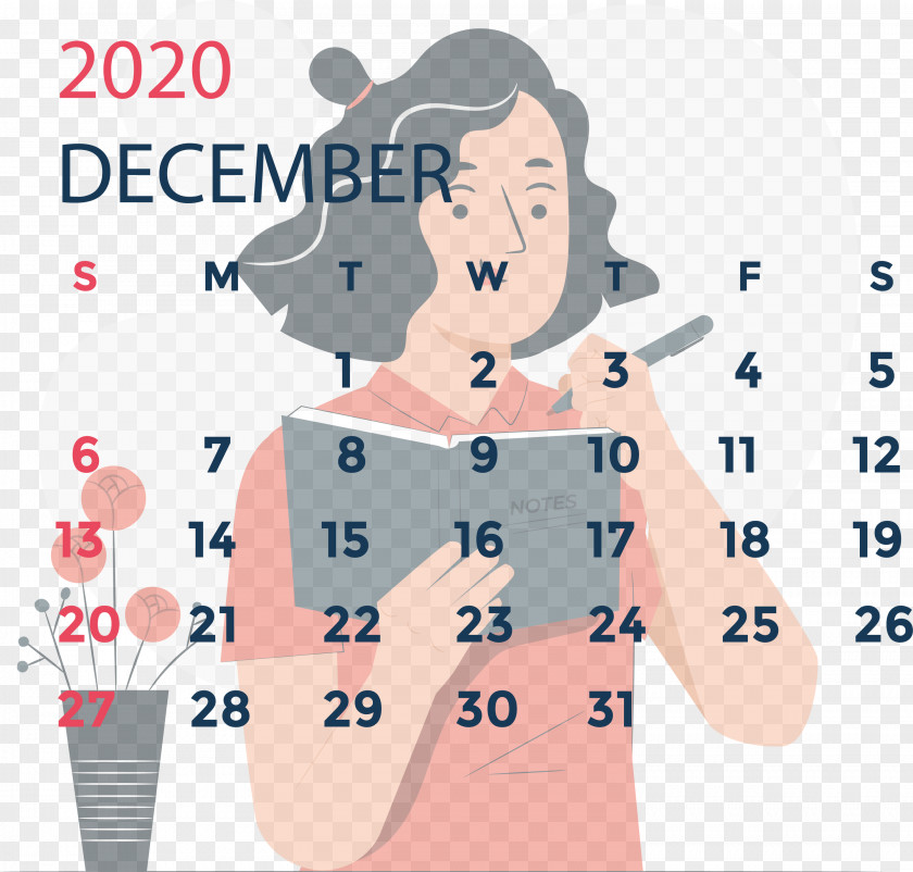 December 2020 Printable Calendar PNG