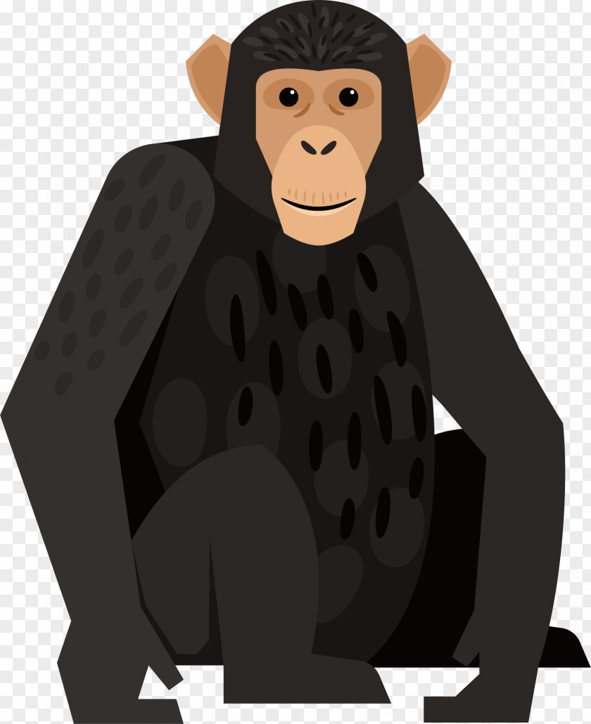 Black Cute Gorilla Chimpanzee Monkey Orangutan PNG