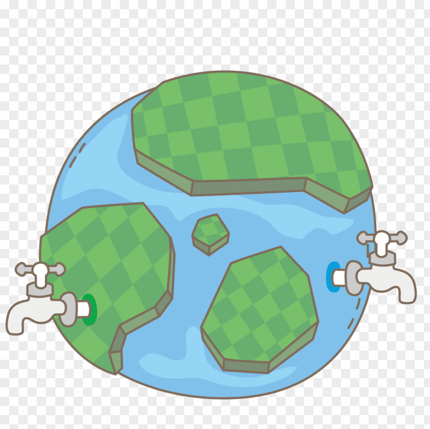 Earth River Faucet Cartoon Environmental Protection Illustration PNG