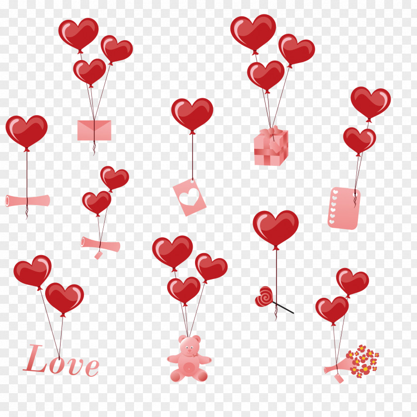Balloon Heart-shaped Balloons Vector Graphics Valentine's Day PNG