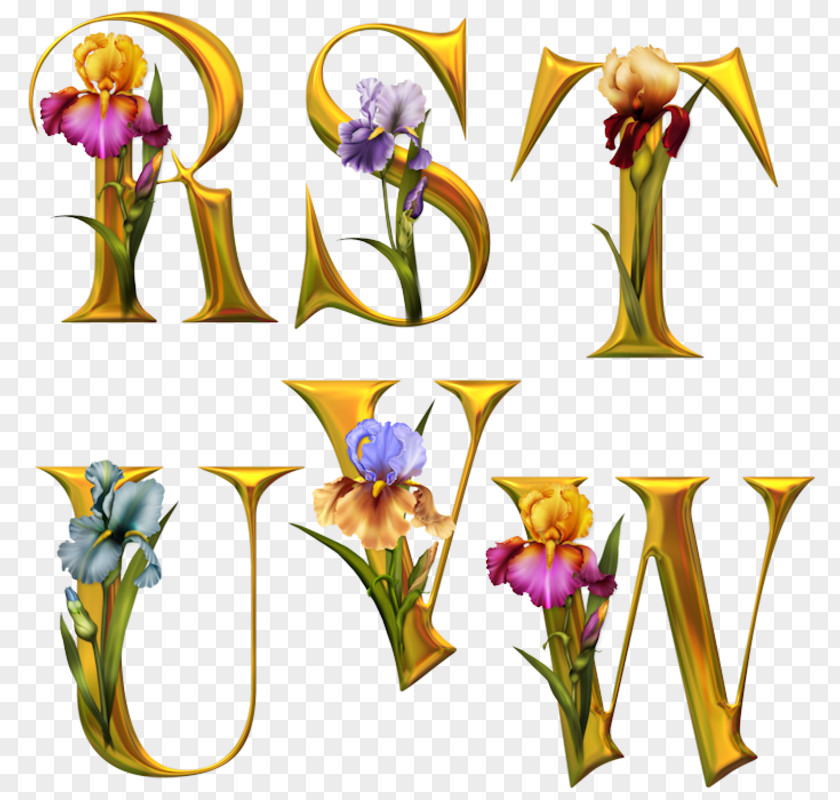 Flower Letter Alphabet Floral Design Font PNG