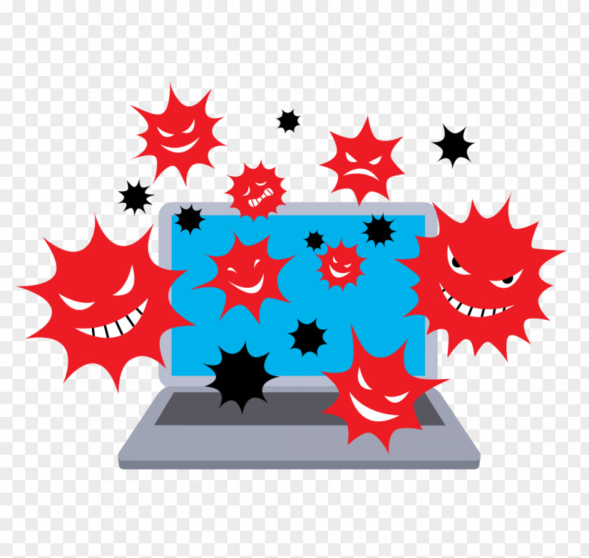 Laptop Computer Virus Worm Malware PNG