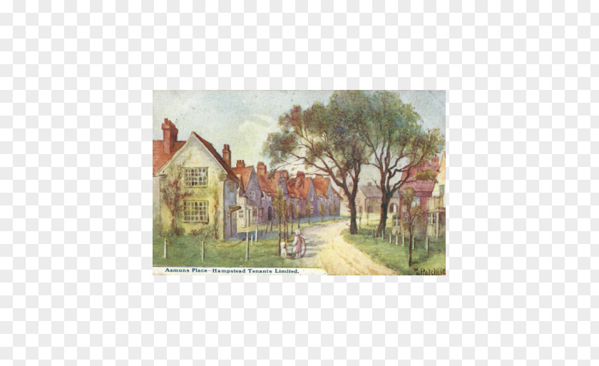 Painting Watercolor Residential Area PNG