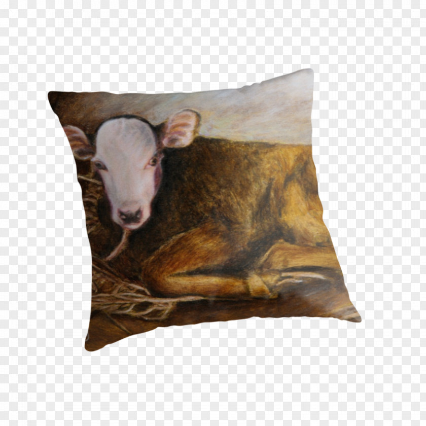 Brown Pillow Throw Pillows Cattle Cushion PNG