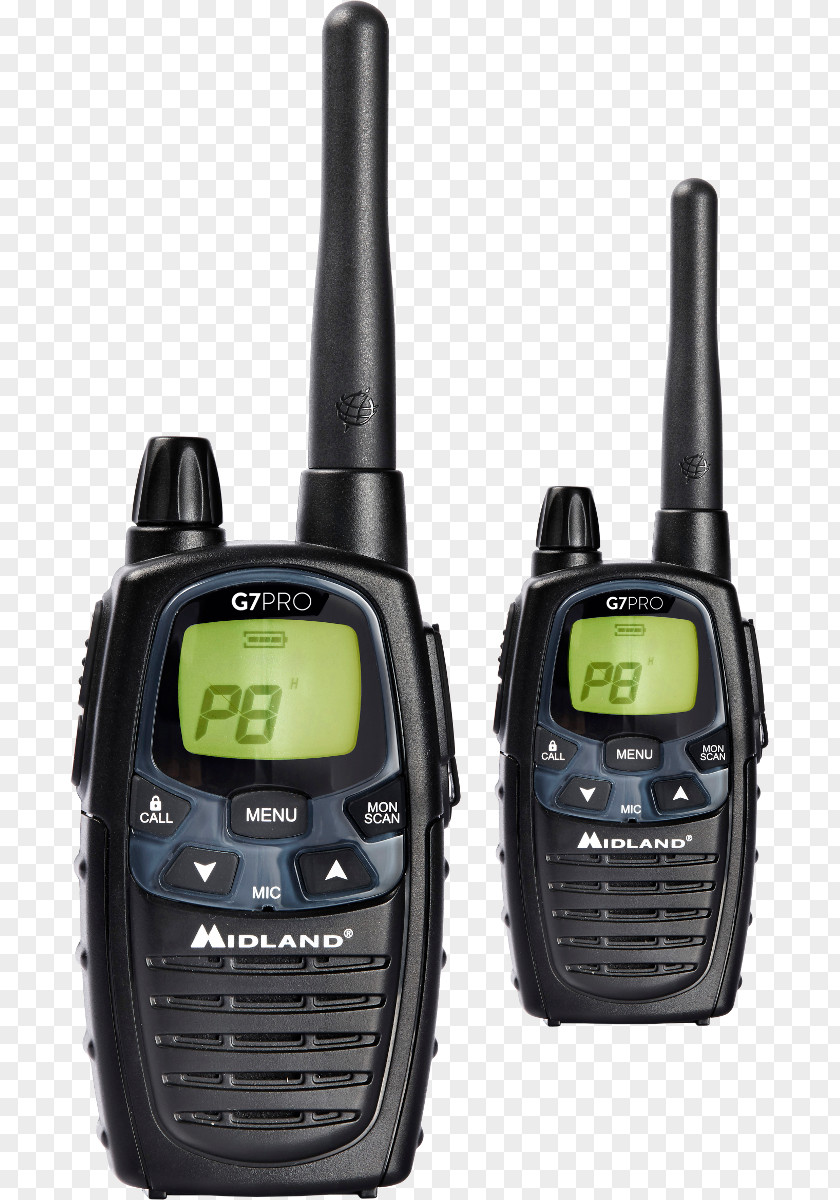 Handy Talkie Walkie-talkie Midland Radio Two-way PMR446 LPD/PMR Handheld Transceiver G7 Pro Twin C1090.06 2-piec PNG