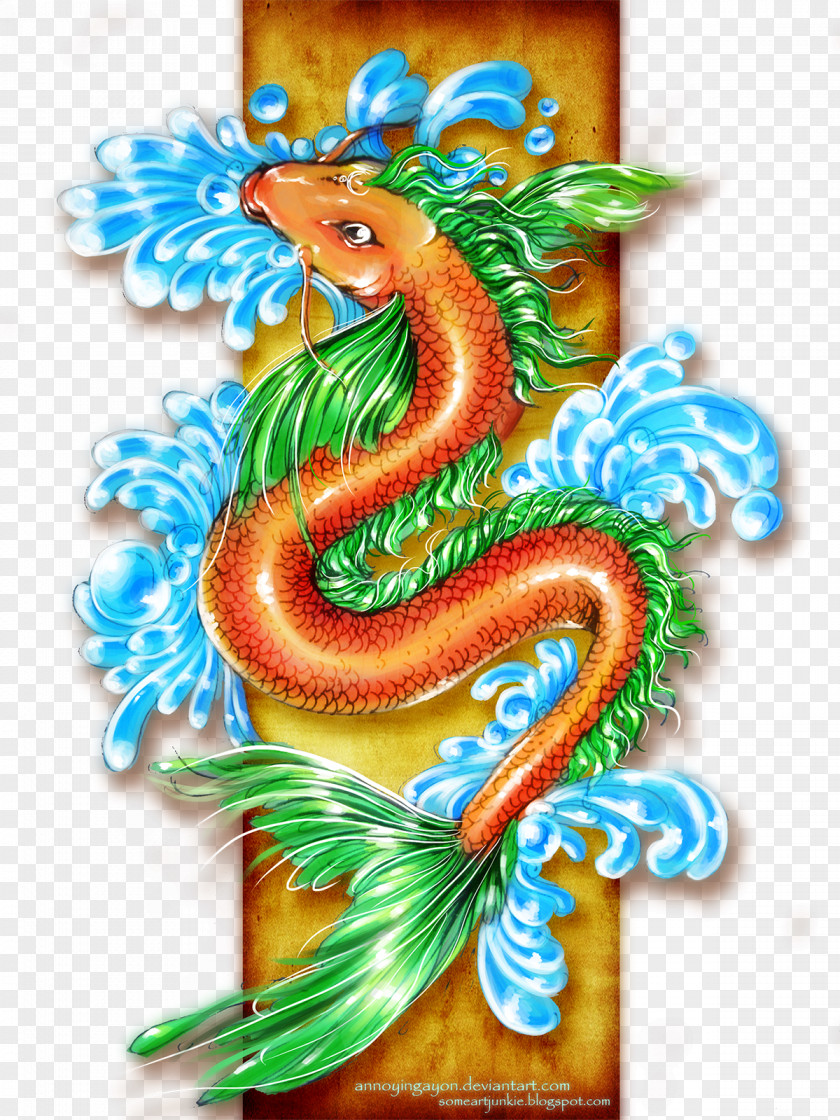Koi Butterfly Dragon Drawing PNG