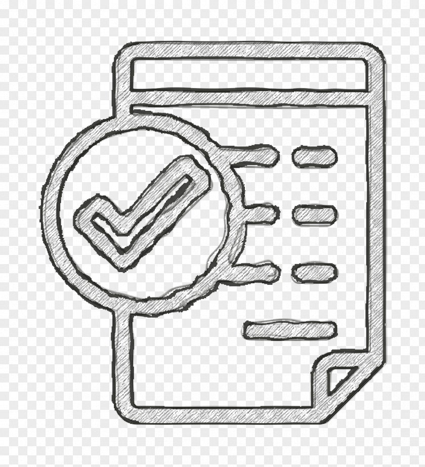 Line Art Approve Invoice Icon Lineal Ecommerce Bill PNG