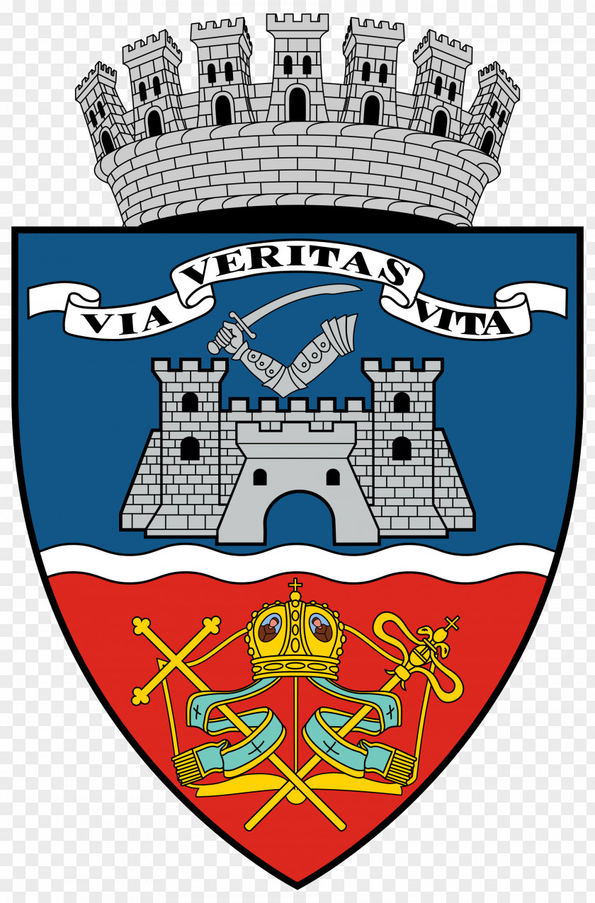 Towns Along Highway 66 Coat Of Arms Arad City Hall Via Et Veritas Vita Wikipedia PNG