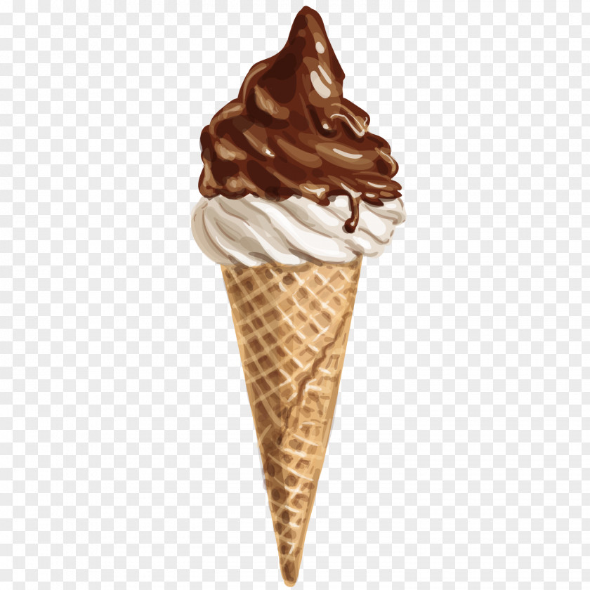 High-definition Sweet Chocolate Ice Cream Cone Sundae PNG