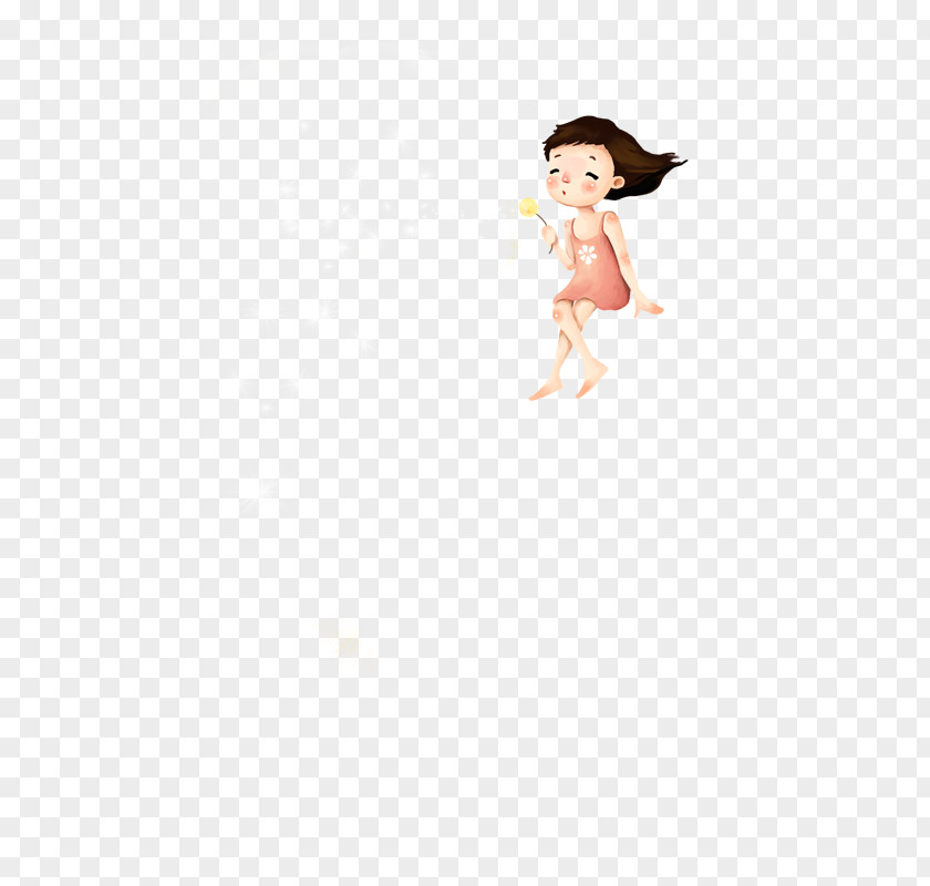 Flooring Girl Pattern PNG Pattern, Little girl blowing dandelion, dandelion illustration clipart PNG