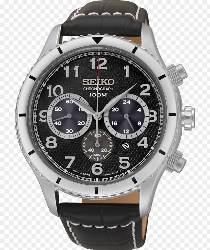 Watch Chronograph Seiko 5 Leather PNG