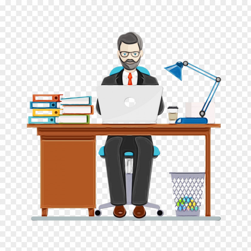 Employment Job Desk Cartoon Furniture Table Computer PNG