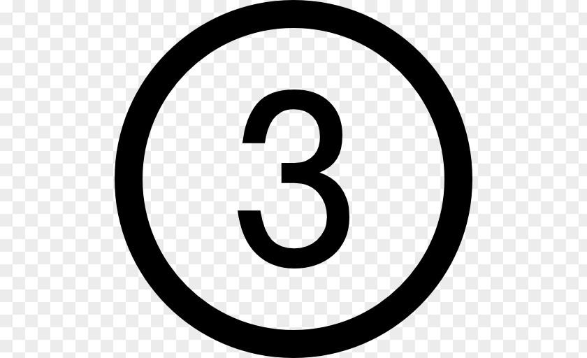 Number 3 Copyright Symbol All Rights Reserved Creative Commons License PNG