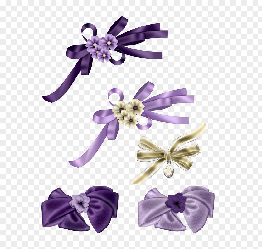 Beautiful Purple Bow Ribbon PNG