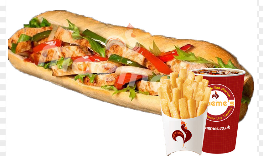 CHICKEN Baguette Bánh Mì Hot Dog Submarine Sandwich Fast Food PNG