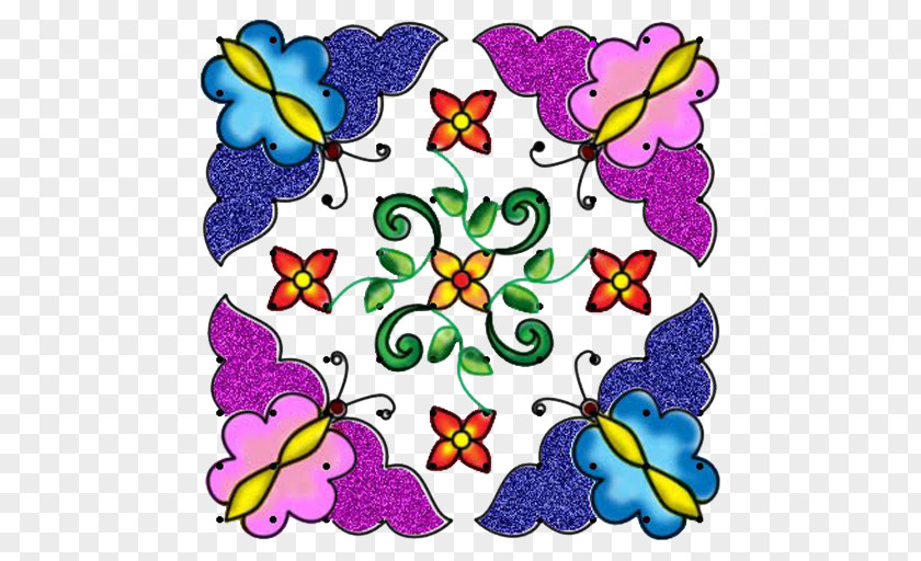 Floral Design Kolam Point Symmetry Flower PNG