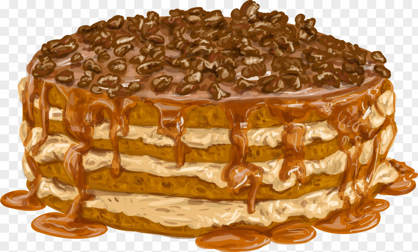 Vector Hand-painted Dessert Cake Drawing Illustration PNG